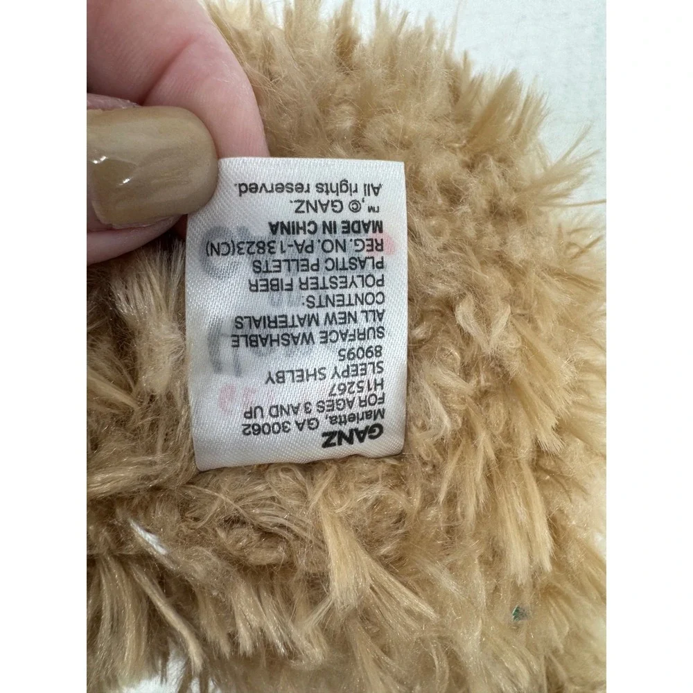 Ganz Sleepy Shelby Bear Plush Tan Shaggy Soft Teddy Bear H15267 15 inch Large